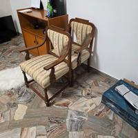 Coppia di Poltroncine / Sedie Capotavola 