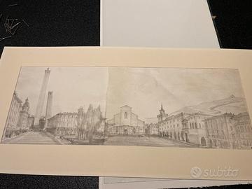 Stampa di Bologna (di quadro orginale a matita)