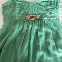 Mini abito/top in chiffon di seta verde BCBG