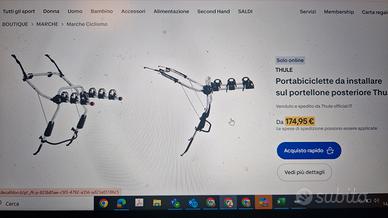 thule portabiciclette portellone 