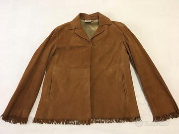 Stefanel giacca in pelle scamosciata da donna