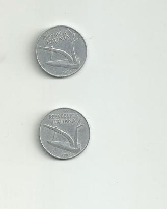 2 MONETE DEL 1951 E 1954  10 LIRE RARE