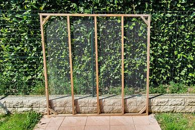 Pannello legno con rete zincata