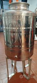 Fusto olio/vino 50L acciaio inox + piedistallo