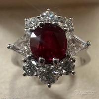 Anello oro diamanti e rubino birmano not heated