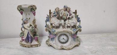 Orologio vaso ceramica porcellana tedesca vintage