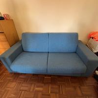 Divano letto 3 posti Blu in tessuto