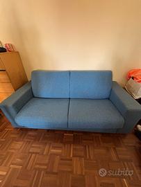 Divano letto 3 posti Blu in tessuto