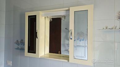 Pensile con specchio per bagno