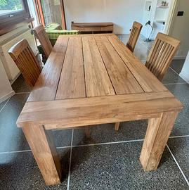 Tavolo legno teak+ sedie