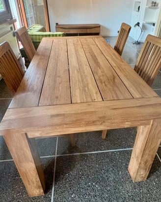 Tavolo legno teak+ sedie
