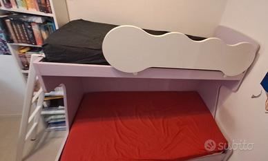 Letto a castello lilla, inferiore piazza e mezza
