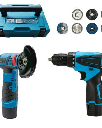 Kit Trapano avvitatore 12V più Smerigliatrice 12V 
