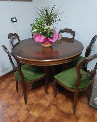 Tavolo tondo allungabile + 6 sedie