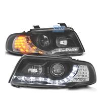 FARI AUDI A4 B5 99-01 LUCE DIURNA A LED FONDO NERO