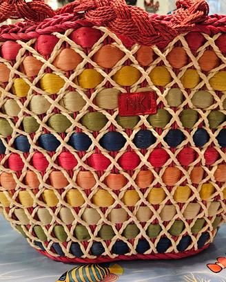 Borsa colorata in paglia