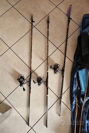 Serie di 3 canne da pesca laghetto daiwa trabucco