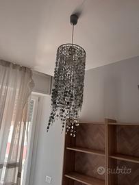 Lampadario con pendente argentato