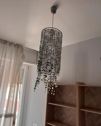 Lampadario con pendente argentato