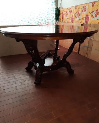 TAVOLO NOCE MASSELLO DELLA METÀ DELL'800