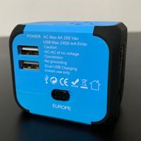 Adattatore da viaggio multi (EU/UK/USA/AUST) + USB