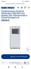 Condizionatore portatile7000BTU classe ene A