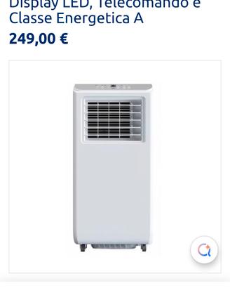 Condizionatore portatile7000BTU classe ene A