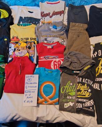 LOTTO VESTITI PRIMAVERA BAMBINO 7/8 ANNI