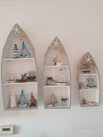 Portaoggetti mensoline a forma di barca