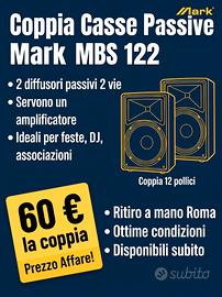 Coppia Casse Passive Mark MBS 122 (12")