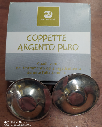 Coppette in argento per allattamento