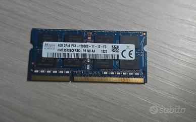 Memoria RAM 4GB DDR3 SODIMM PC3-12800S SK Hynix