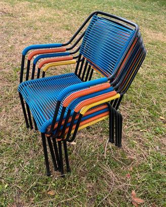 Set di 5 sedie da bar anni 70.