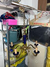 Lampadario limoges e bronzo