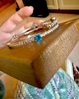 Bracciale tennis  con strass cuori e punto luce