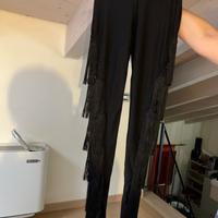 Leggins lycra pizzo e frange 