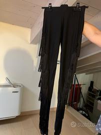 Leggins lycra pizzo e frange 