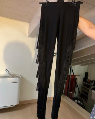 Leggins lycra pizzo e frange 