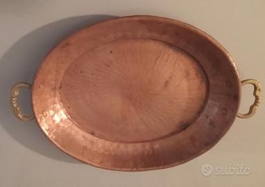 Pentola ornamentale in rame lucido vintage