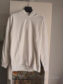 Felpa uomo bianca Basic 2.0 con ali blu