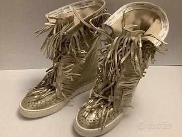 Sneakers in pelle con zeppa n. 37 NUOVE