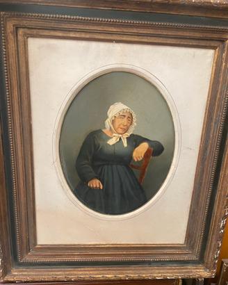 Olio su cartone di fine 800 scuola francese