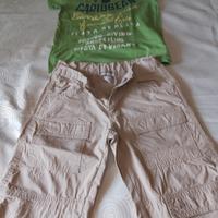 T-shirt Verde  & Pantaloni Cargo bimbo 6/7 A