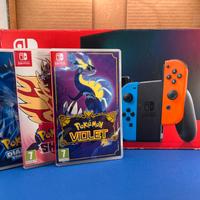 nintendo switch V2 con 2 Giochi Pokemon e Completa
