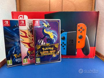 nintendo switch V2 con 2 Giochi Pokemon e Completa