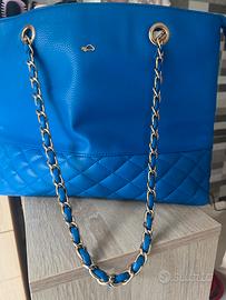Borsa blu in pelle carpisa