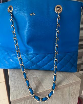Borsa blu in pelle carpisa