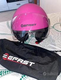 Casco Jet B-Fast Rosa Opaco con Visiera XS