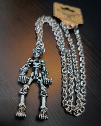 Bracciale Donna & Collana Uomo SKULL Stile Goth