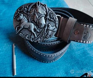 cintura stile western ecopelle fibbia  115cm